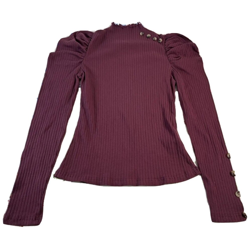 SHEIN Unity Gigot Sleeve Button Detail Top Long Sleeve Size Medium